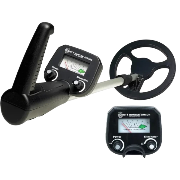 Bounty Hunter Junior Metal Detector for Kids, Lightweight & Adjustable Treasure Hunter with 6.5" Coil, Beep Alerts & Discrimination Mode, Beginner Detector for Ages 6+, Made in USA