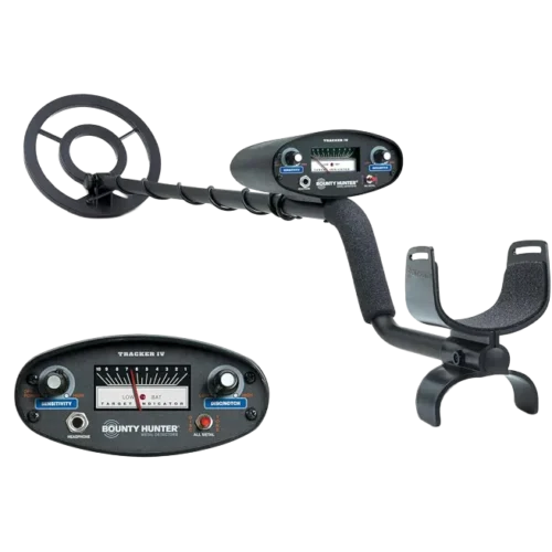 Bounty Hunter TK4 Tracker IV Metal Detector – All-Terrain Gold, Silver, Coin & Relic Finder with 8" Waterproof Coil, 3 Detection Modes – for Adults & Kids – Made in USA