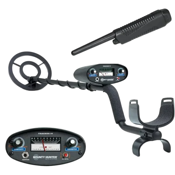 Bounty Hunter Tracker IV Metal Detector – Designed for Adults & Kids with Waterproof 8" Coil, High Accuracy, 3 Detection Modes, Easy Use in Coin Shooting, Relic Hunting, and General Purpose Detection